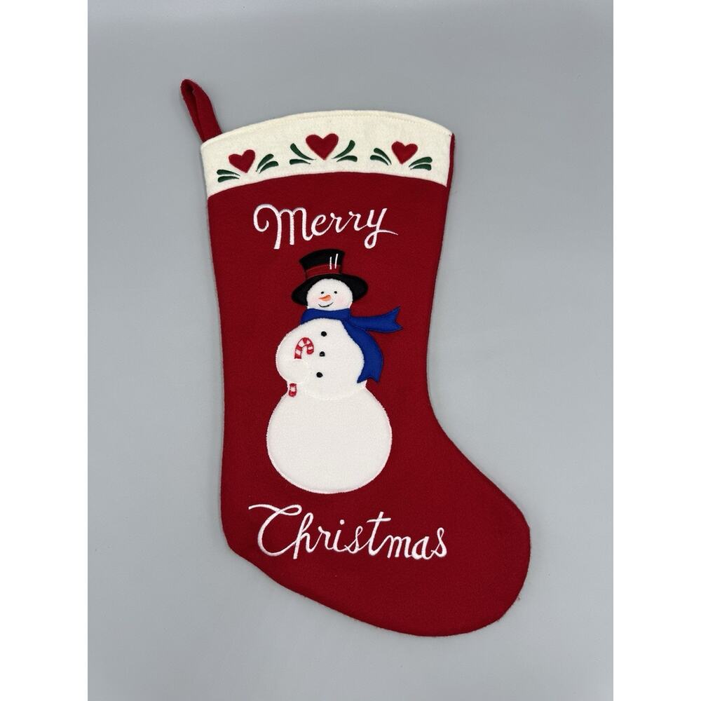 Traditional‎ Snowman Christmas Stocking Red White